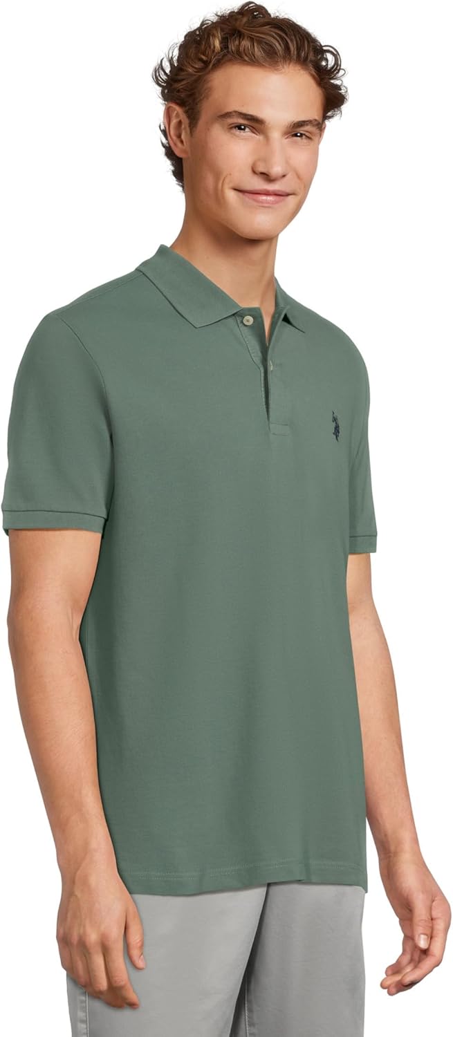 U.S. Polo Assn. Men's Classic Polo Shirt, Two-Button Closure Pique Polo Shirt, Summer Fashion Golf Shirt - Image 2