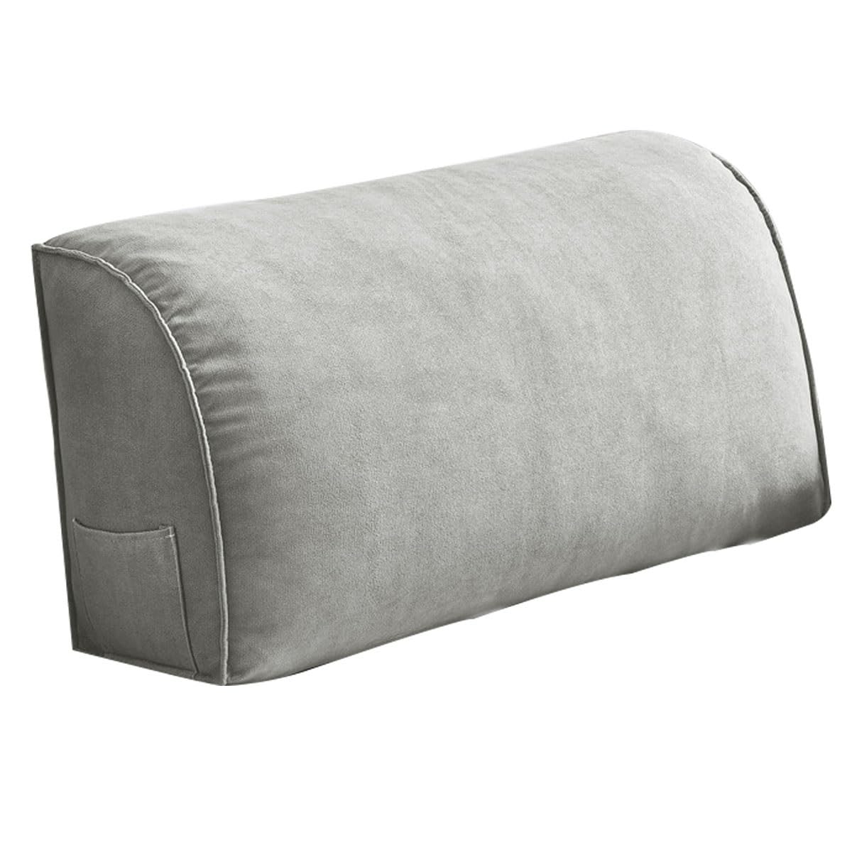 Extra Thick Sofa Back Cushion Wedge Pillow for Couch&Bed, Couch Back Cushion Decorative Throw Pillows, Lumbar Neck Back Support Pillows Headboard Cushions Pillows Comfort Reading Pillows(Grey,27.5x17.