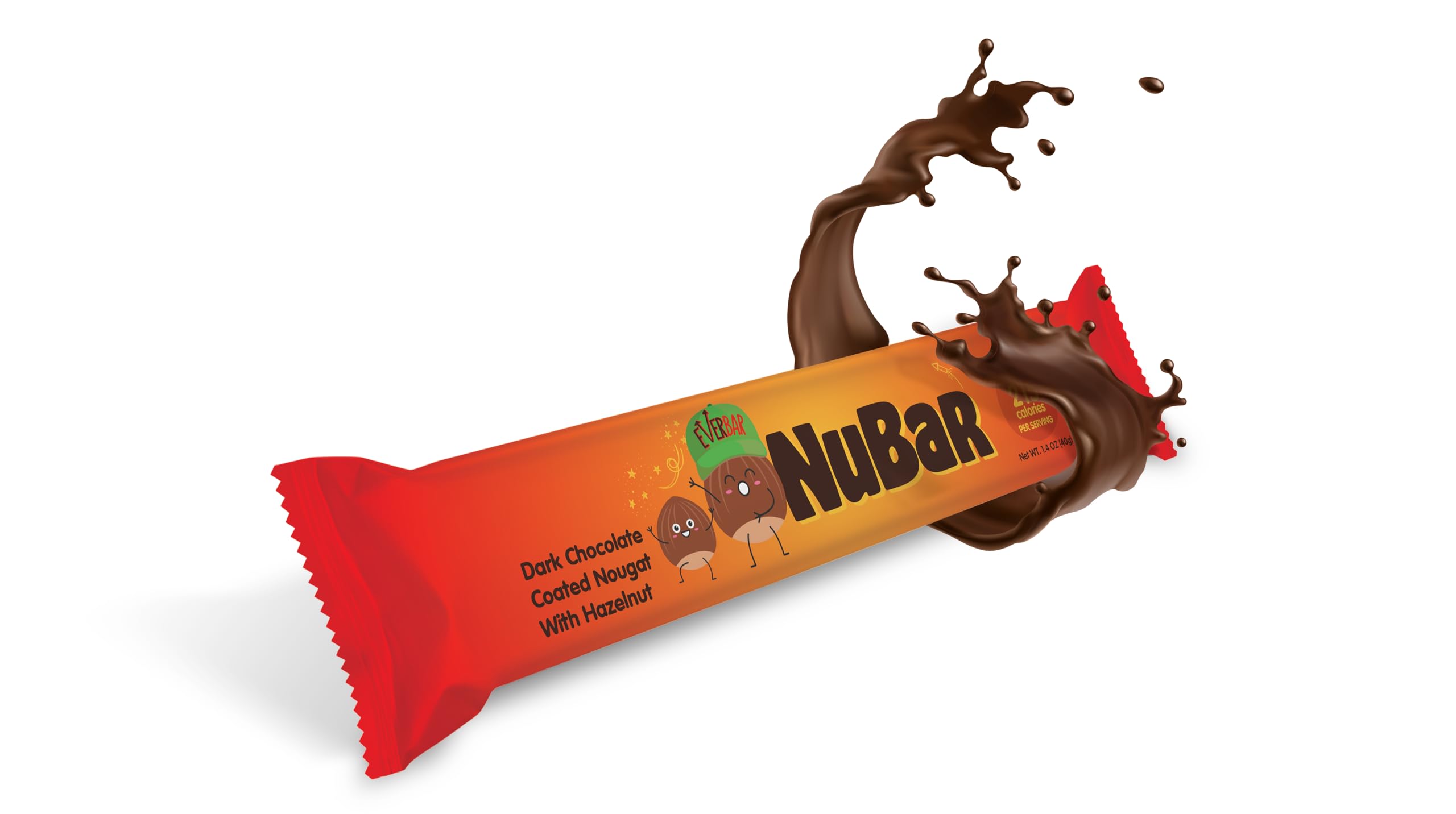 Amazon.com: EverBar - Dark Chocolate Covered Hazelnut Nubar, 20