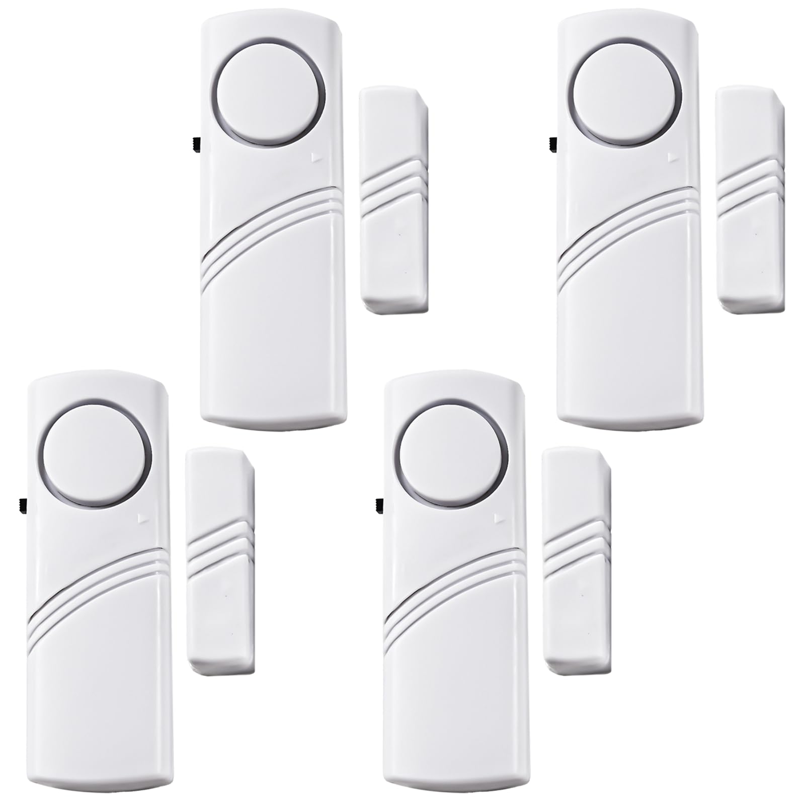 4 alarmas de puerta y ventana, sensor magnético de alerta antirrobo para el hogar, alarmas de puerta ruidosas para la seguridad de los niños, alarma antirrobo para el hogar, seguridad de la oficina