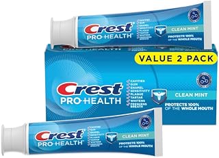 Crest Pro-Health Clean Mint Toothpaste Twin Pack 4.3oz - Stannous Fluoride for Cavities, Gums, Sensitivity & Whole Mouth Protection