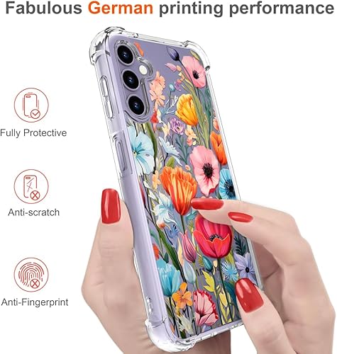 Miniatura 8 de Hungo Funda para mujeres y niñas, diseño transparente para S24+ Plus, diseño estético, compatible con Samsung Galaxy S24+ Plus Blooming Wild Spring
