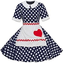 VintageCos Lucy Cosplay Costume Lucille Ball Costume Dress Polka Dot Dress with Apron Halloween Suit for Women