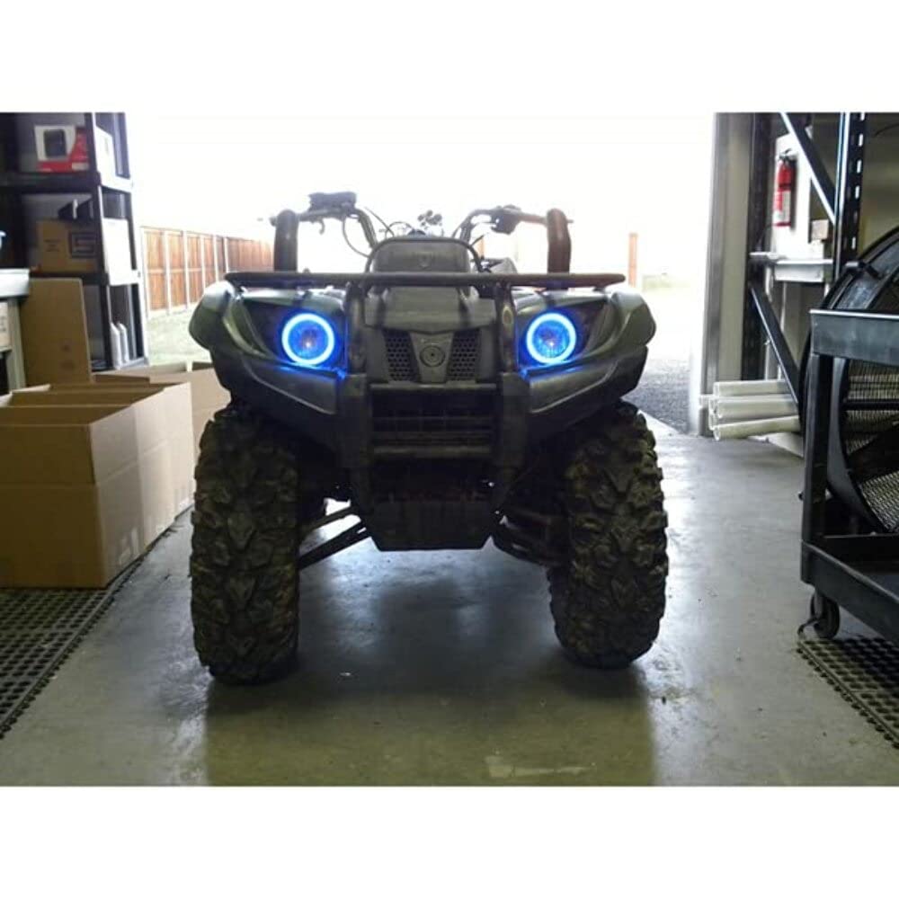SNORKELYOURATV SYA Angel Eyes LED Halo Accent Light Kit | Compatible with Yamaha Grizzly 350/400/450/660 | ATV Accessories | Blue
