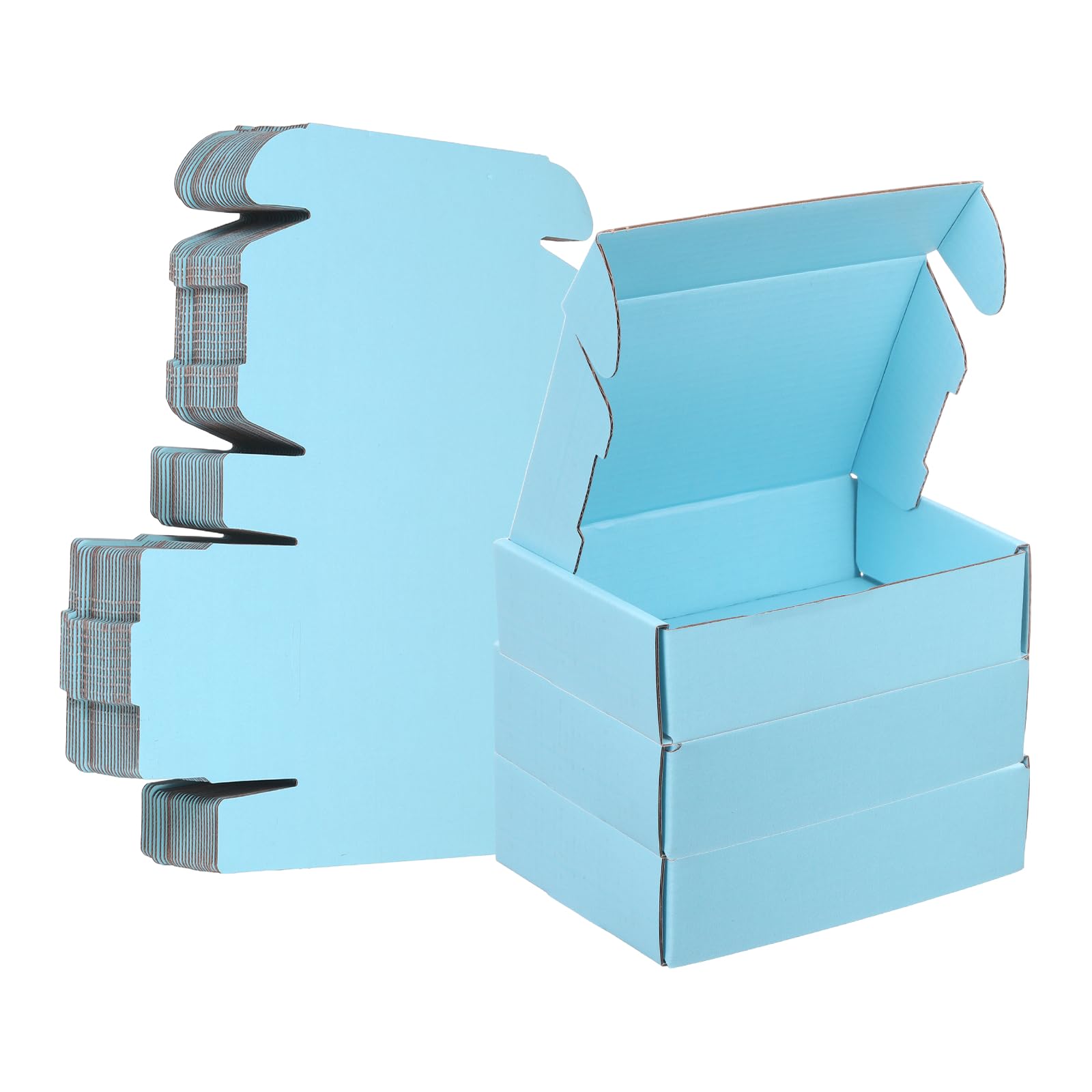 PATIKIL 6 x 4 x 1.6 Inch Shipping Boxes, 30 Pack Color Corrugated Cardboard Box Cute Carton Boxes Literature Mailer for Mailing Packaging Small Business Gift Storage, Blue