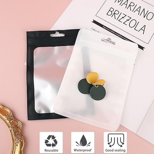 Miniatura 4 de 100 bolsas de Mylar resellables a prueba de olores con ventana frontal bolsas de muestras para pequeñas empresas almacenamiento de alimentos joyería