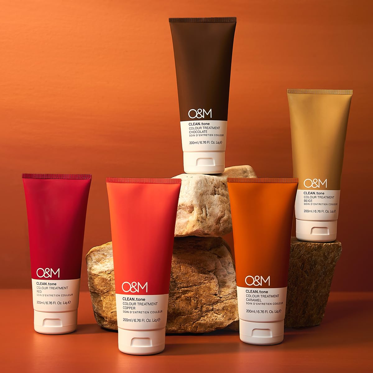 O&M CLEAN.tone Red Masque capillaire cheveux bruns châtain clair 200ml vegan sans sulfates silicones