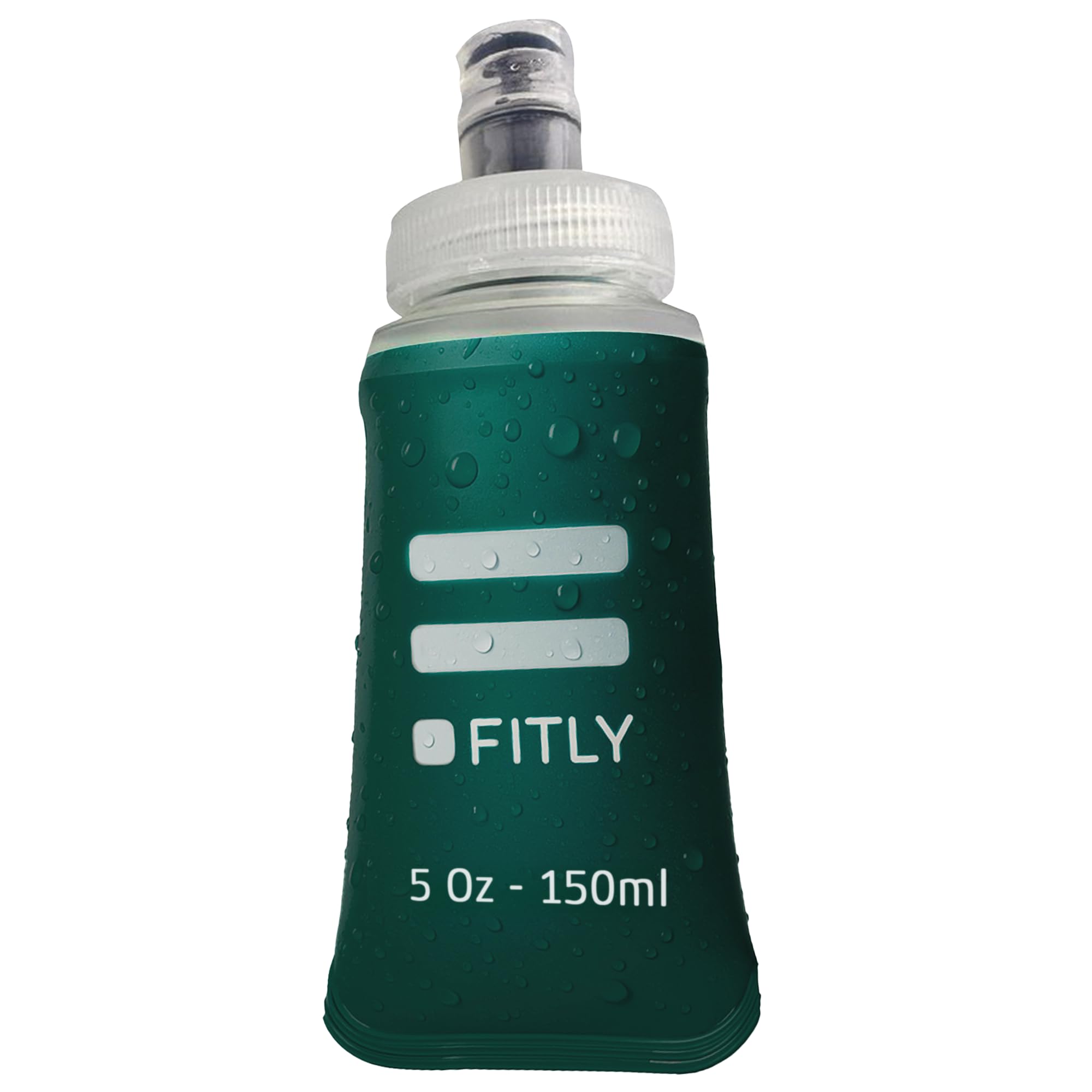 FITLY Flask 150 ml Petrol Blue | Shrink As You Drink Soft Flask for Hydration Pack | Folding Water Bottle Ideal for Running, Hiking, Cycling, Climbing & Rigorous Activity — image 1