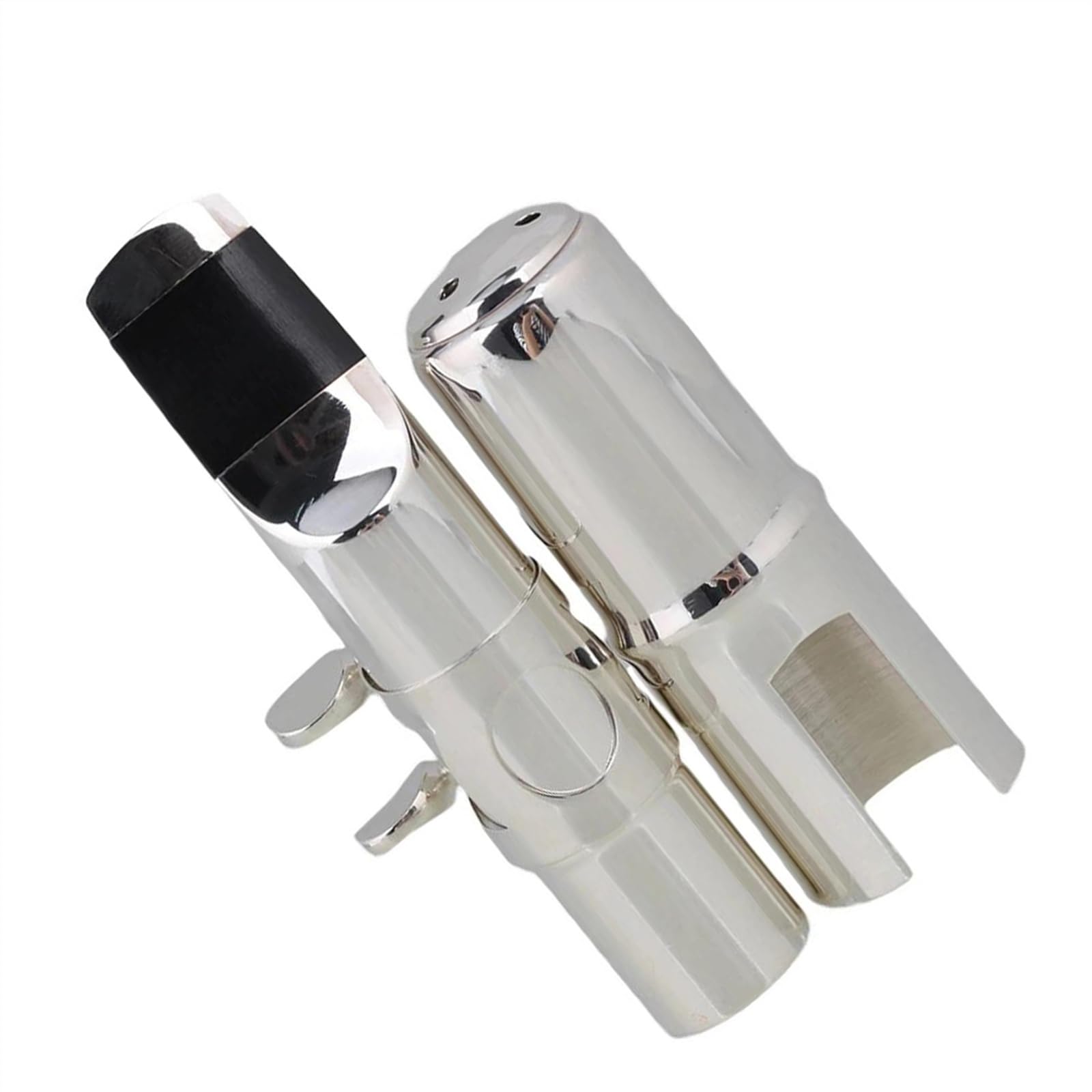Części do Saksofonu Instrumentów Ustnik Do Saksofonu Altowego E-flat Z Zestawem Klipsów Nasadkowych Zestaw Ustników Do Saksofonu Z Niklowanego Mosiądzu (Color : Silver)