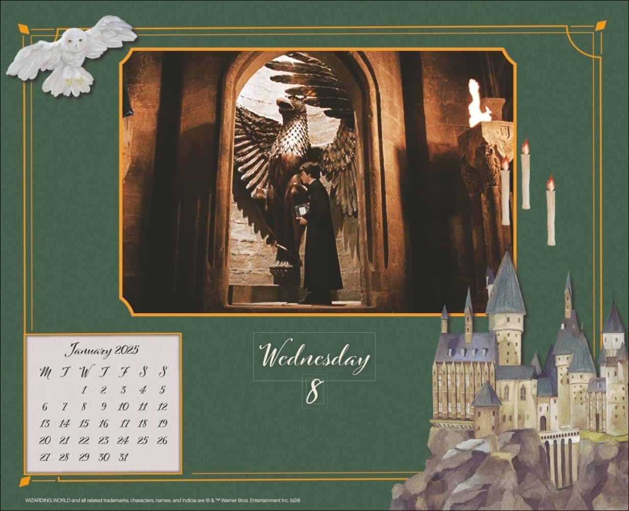 Harry Potter Tagesabreißkalender 2025: Magischer Kalender für jeden Tag mit Zitaten, Bildern und spannenden Details aus der Filmreihe. Tischkalender für Harry Potter-Fans. Auch zum Aufhängen