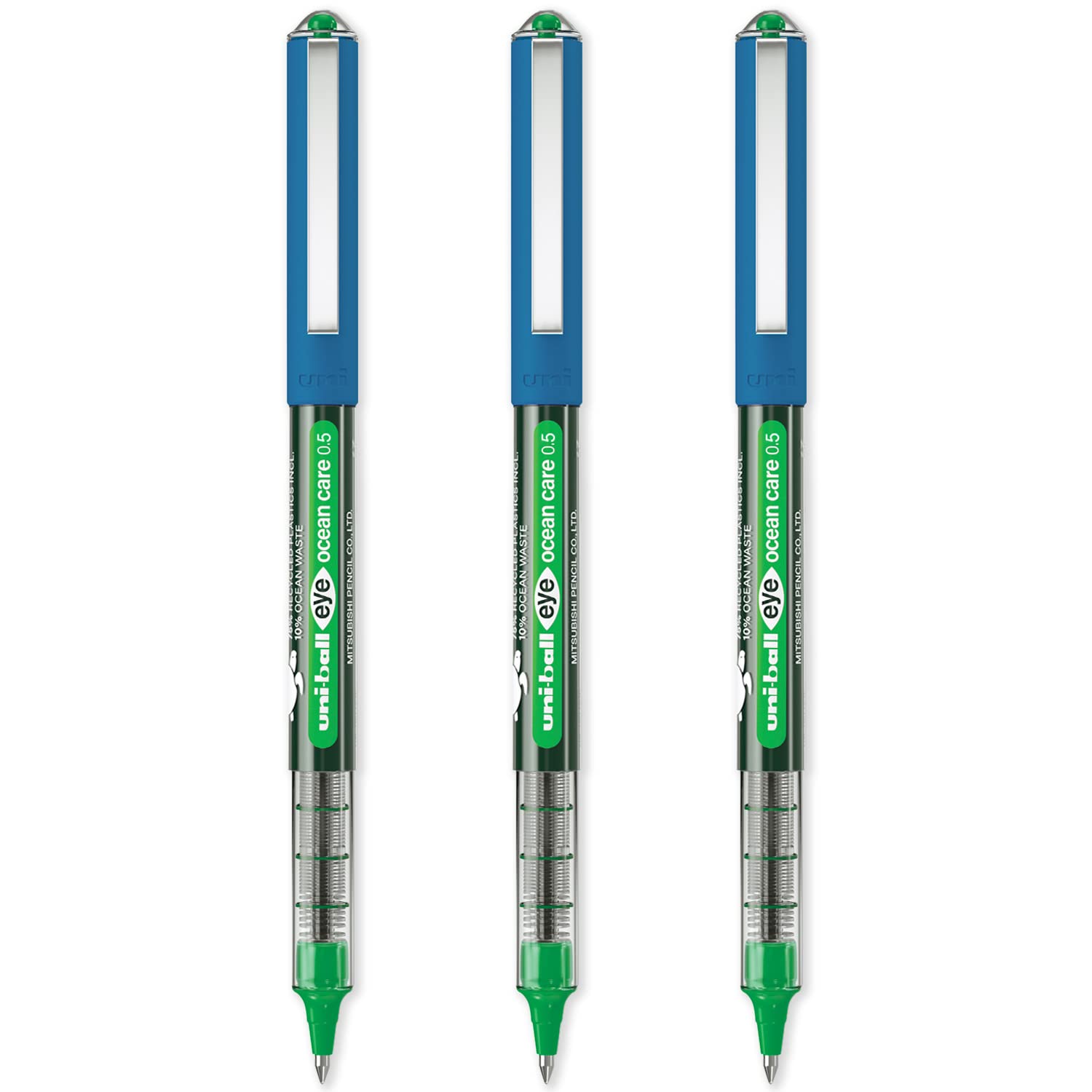 uni-ball Eye Ocean Care UB-150ROP Rollerball Pens, Micro 0.5mm Ballpoint Tip for Super Smooth Writing Drawing, Art