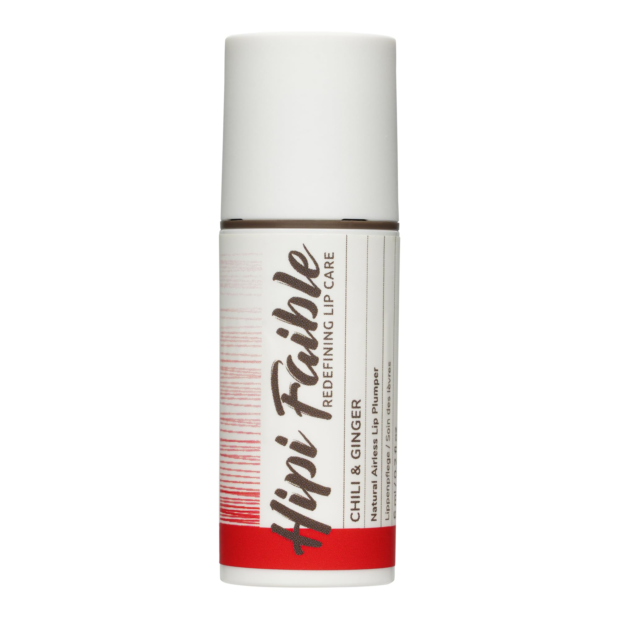Hipi Faible CHILI & GINGER Intensiv Lip Plumper für mehr Volumen – Premium Naturkosmetik Lip Balm mit Bio Wollwachs, Hygienischer 6 ml Pumpspender, mit leichtem Duft