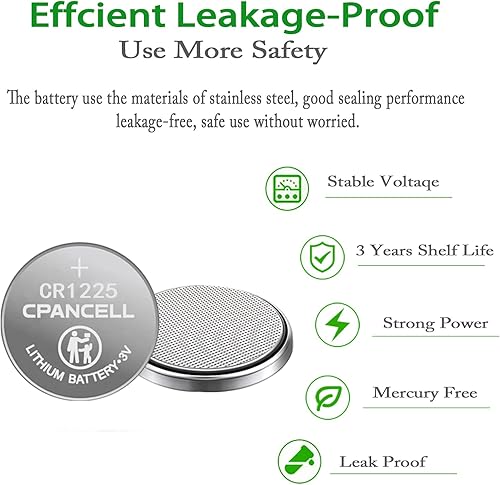 Miniatura 2 de CPANCELL Baterías de litio CR1225 3V Batería de alta capacidad (5 unidades)