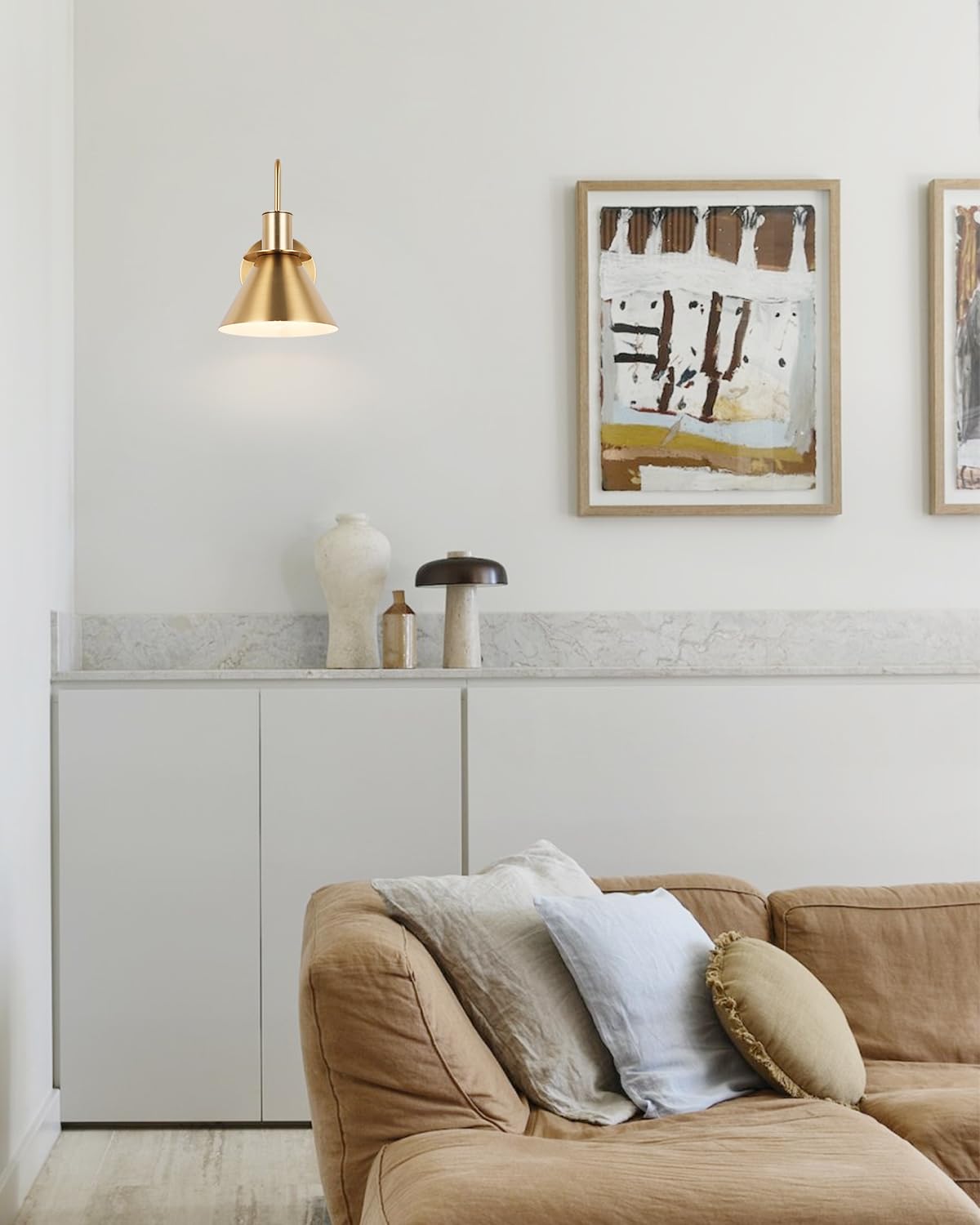 Modern Gold Hardwired Wall Sconces Lighting Fixture, E26 Industrial