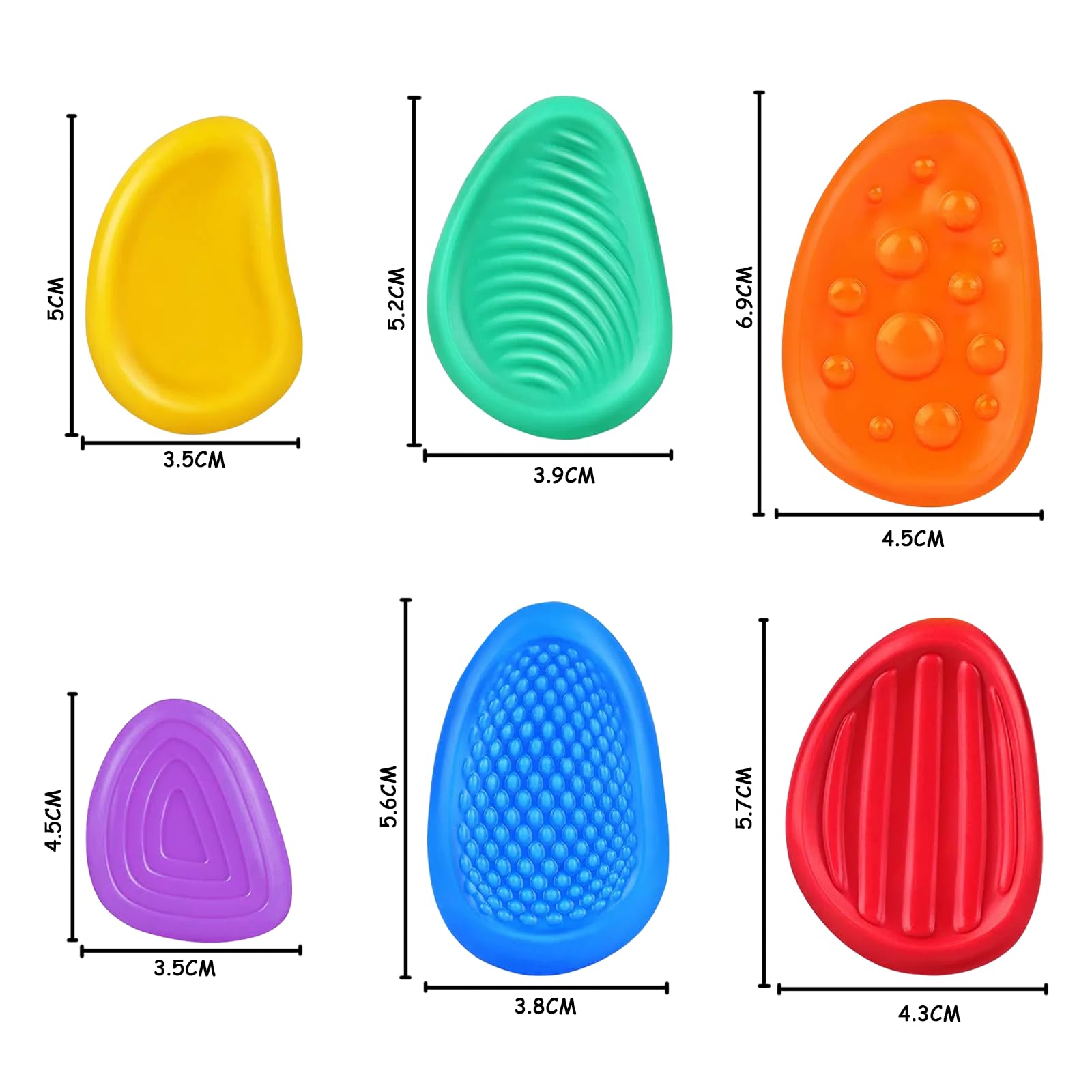 KEWUF 6 Piedras Sensoriales De Silicona – Juguetes Antiestrés Con Texturas Variadas Para Niños Y Adultos Con Autismo O Ansiedad