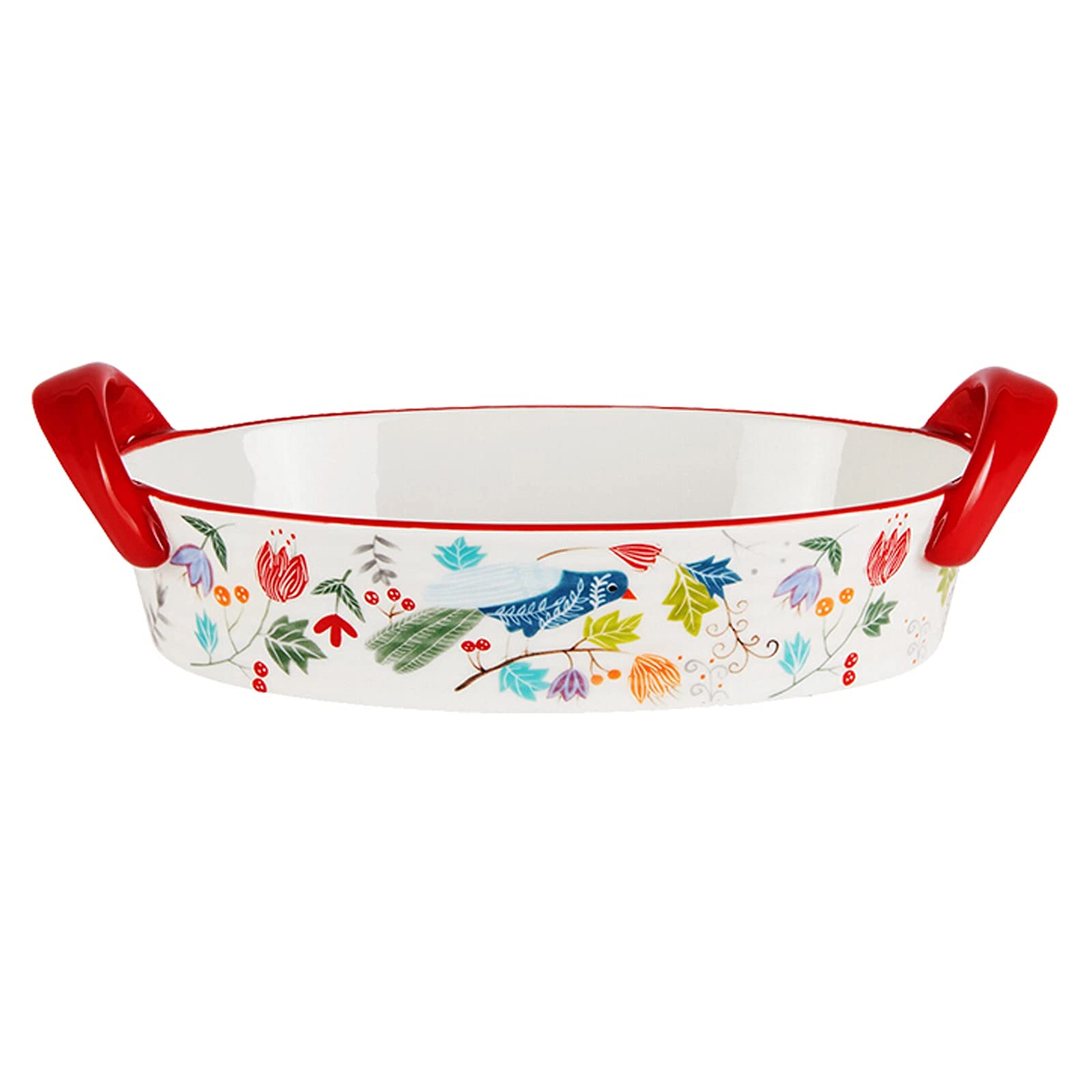 Fuente para Hornear Cerámica Gratin Platos para hornear, platos de gratinados PANNERAS OVALES PANTENERA DE PORCELANACIA COCINA DE PORCELAÑA CABILLA / BAKER, 10,5 pulgadas, plato de cazuela para cena y