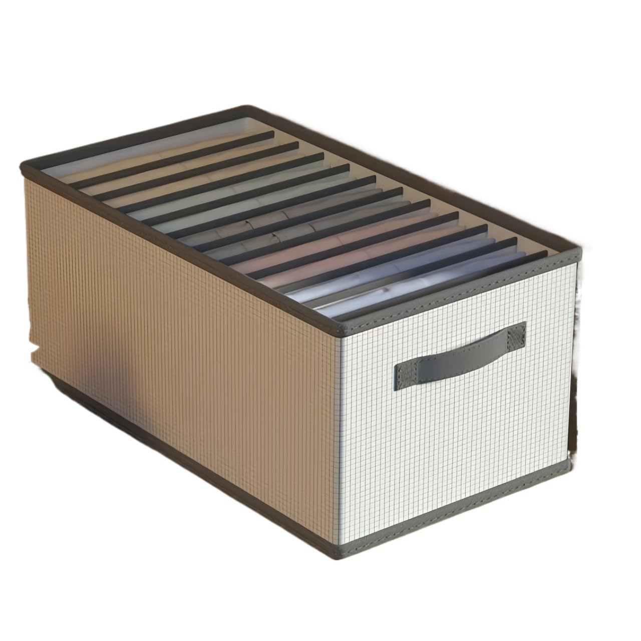 FGUJSUR Wardrobe Organiser Foldable Fabric Drawer Organizers With Handles Compartment Storage Box