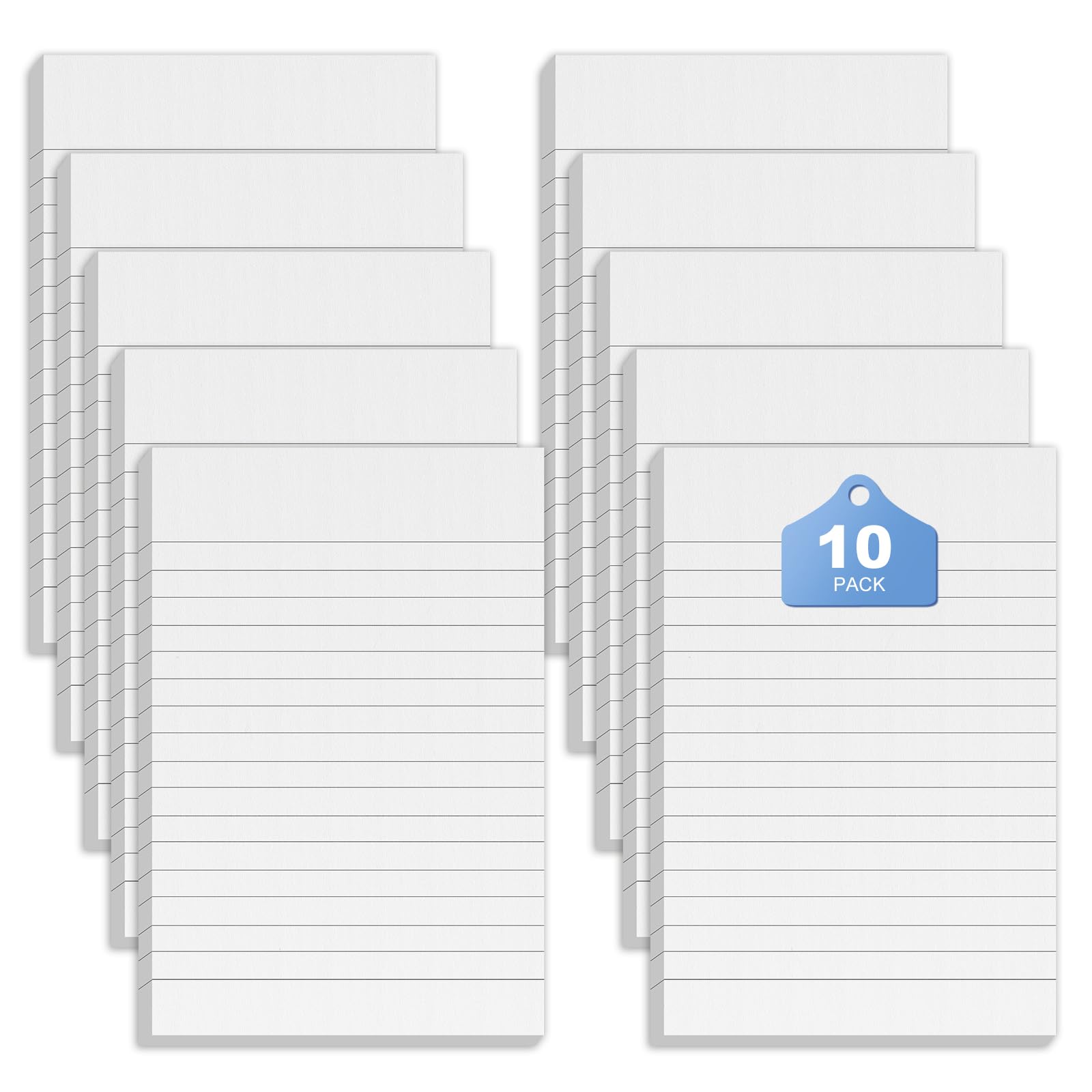 10 Pack Note Pads Small 4x6 Inch Lined Writing Memo Pads Refills Scratch Pads with 50 Sheets Each