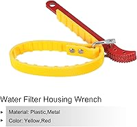 Vista 3 de MECCANIXITY Llave de cinturón de carcasa para filtro de agua de 2 a 5.9 pulgadas, carcasa de filtro de plástico, amarillo y rojo