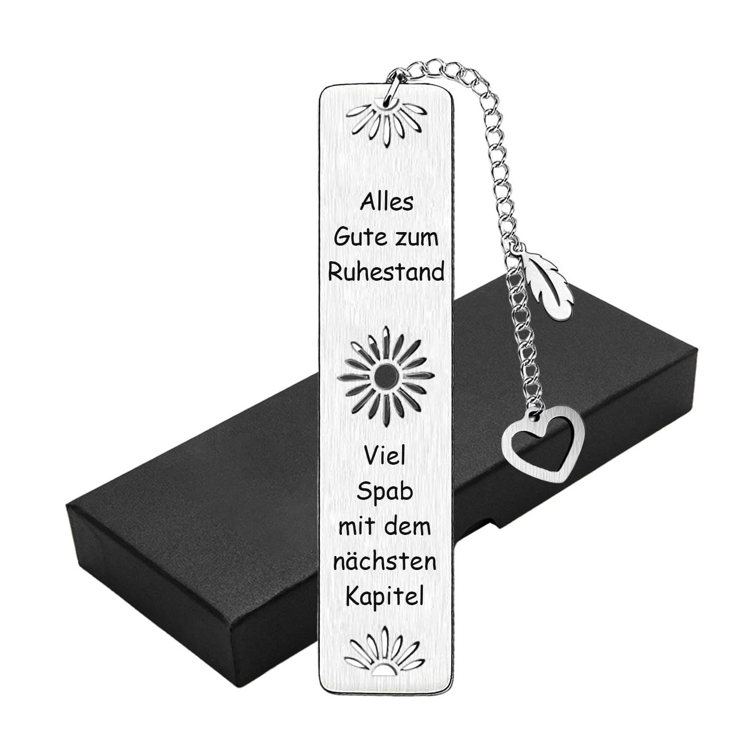 1 marcapáginas, viene en caja de regalo negra, regalo creativo, marcapáginas personalizado, regalo de jubilación, marcapáginas de metal, regalo para profesores, regalo para marcapáginas