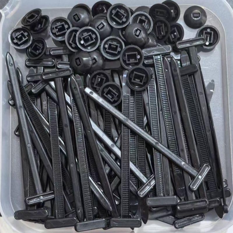 200 pezzi di fascette stringicavo universali in nylon, resistenti, autobloccanti, con supporto for cavi, fissaggio automatico, vite, spelafili(200 packs)