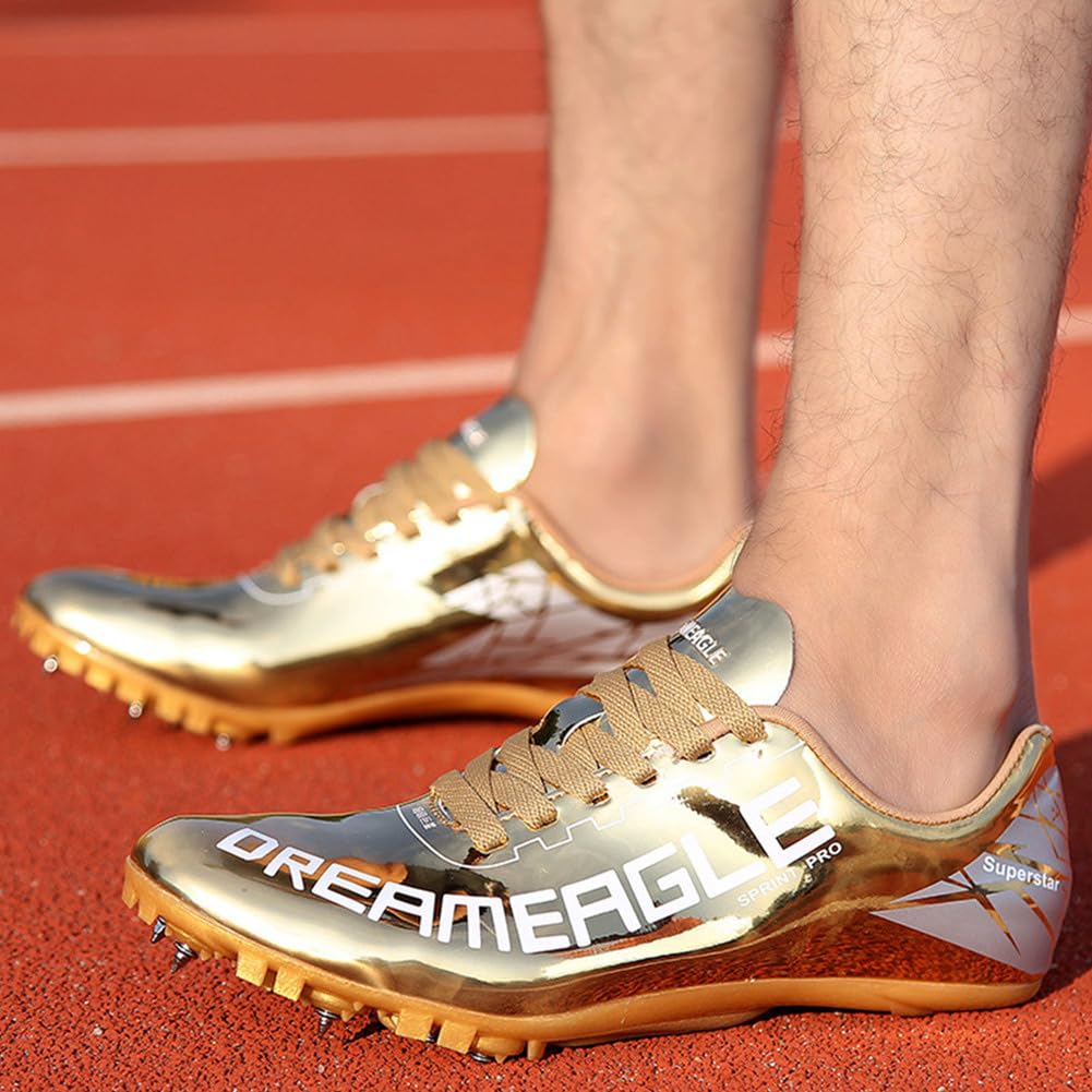 Zapatillas de Atletismo Hombre con 7 Clavos, Zapatos De Carreras Transpirable Antideslizante, Zapatos Salto Largo Training