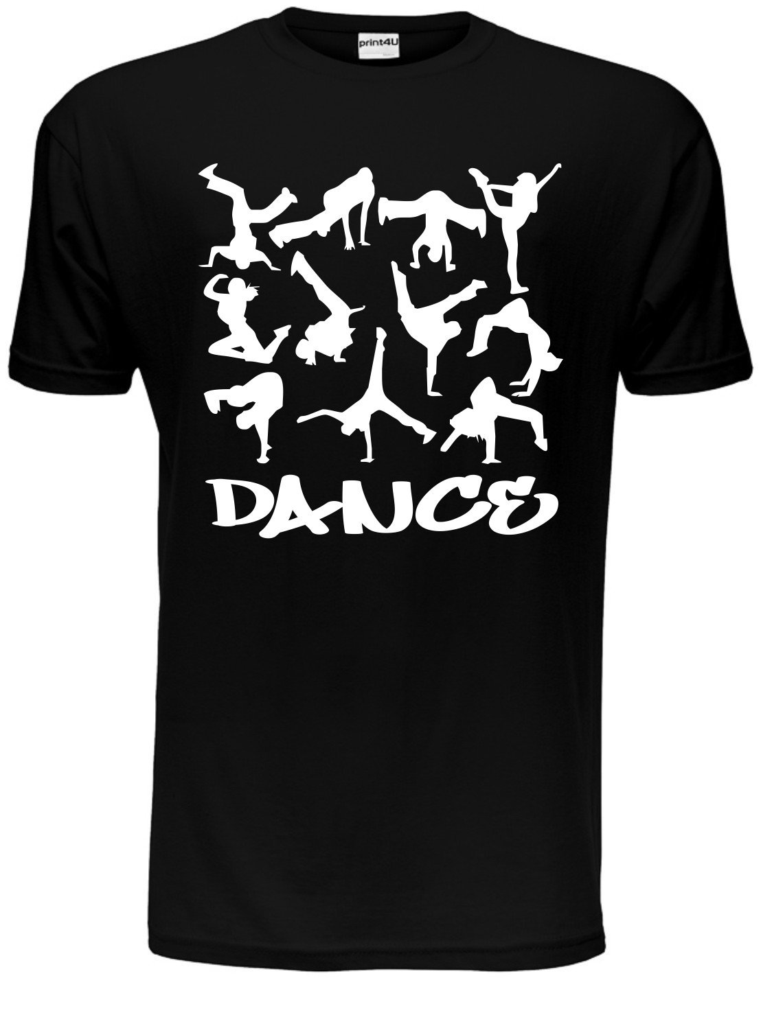 Print4u Unisex Black Dance Street Dance Adult Mens T-Shirt Birthday Gift Idea Medium
