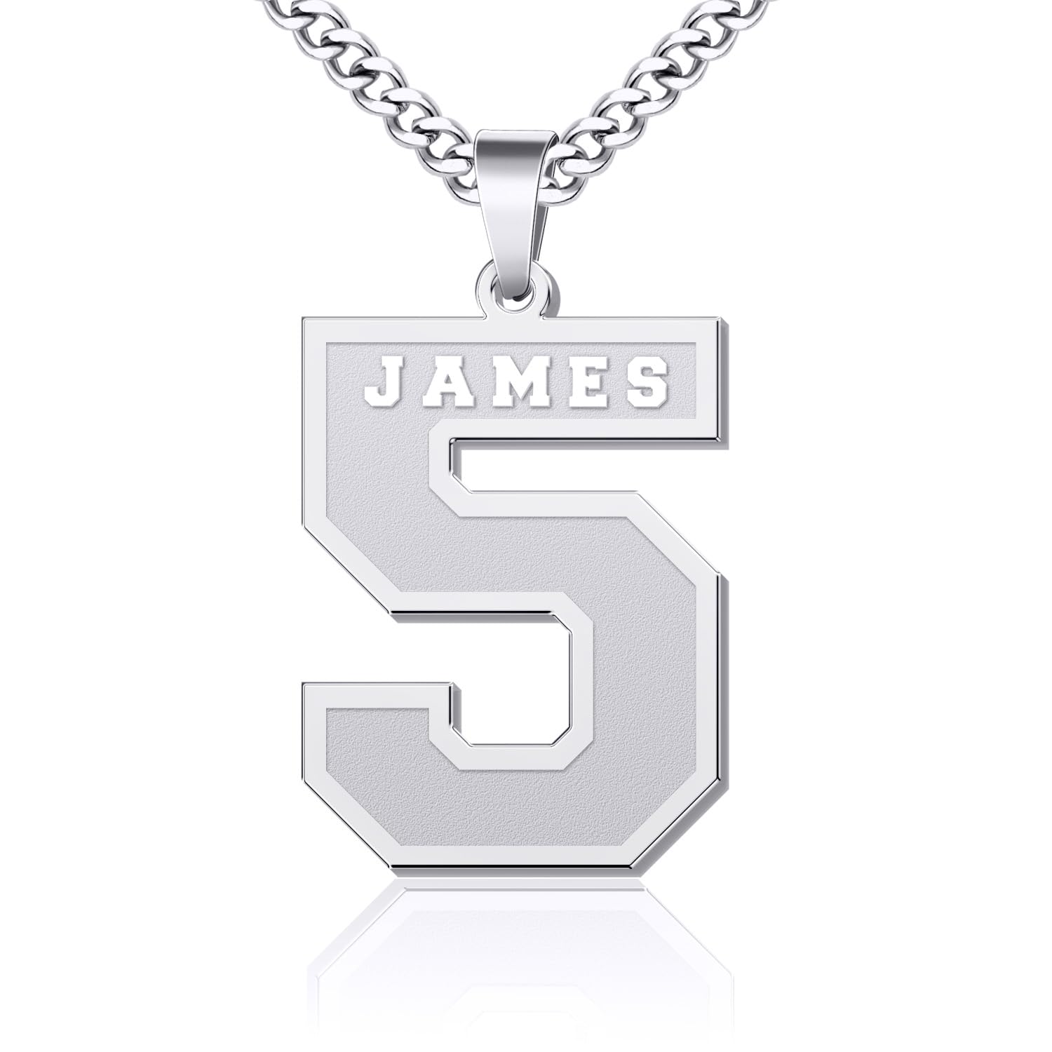 Yopicks Custom Number Necklace for Men,Football Baseball Athletes Jersey Numbers 00-99 with Name Charm Necklace and Stainless Steel Custom Chain,