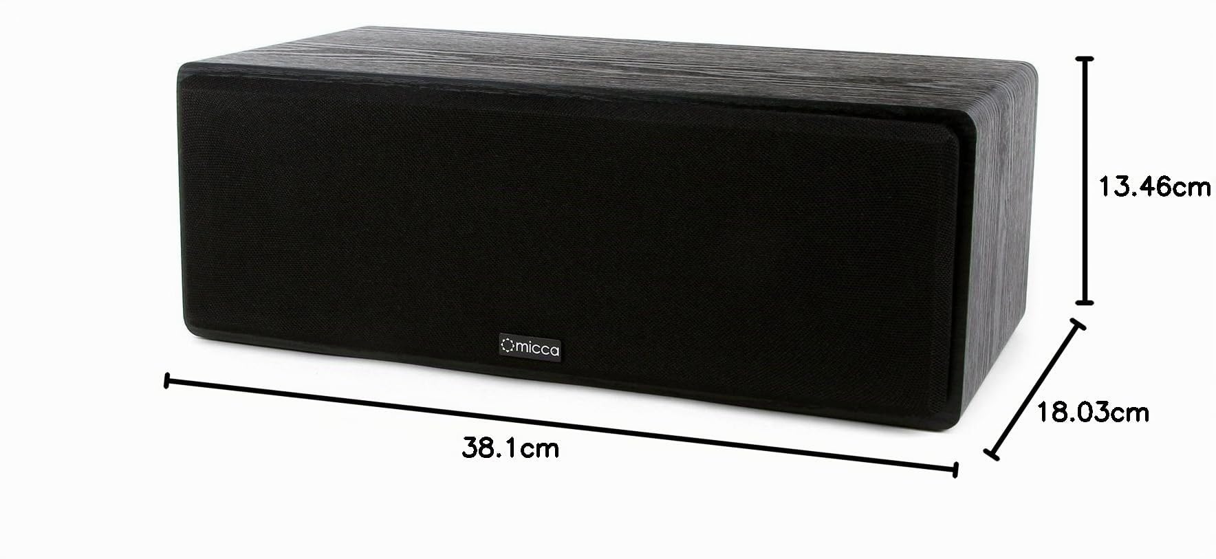 Micca Haut-Parleur Central Standard MB42-C avec Double woofer en Fibre de Carbone de 10 cm et Tweeter à dôme en Soie (Noir, chacun)