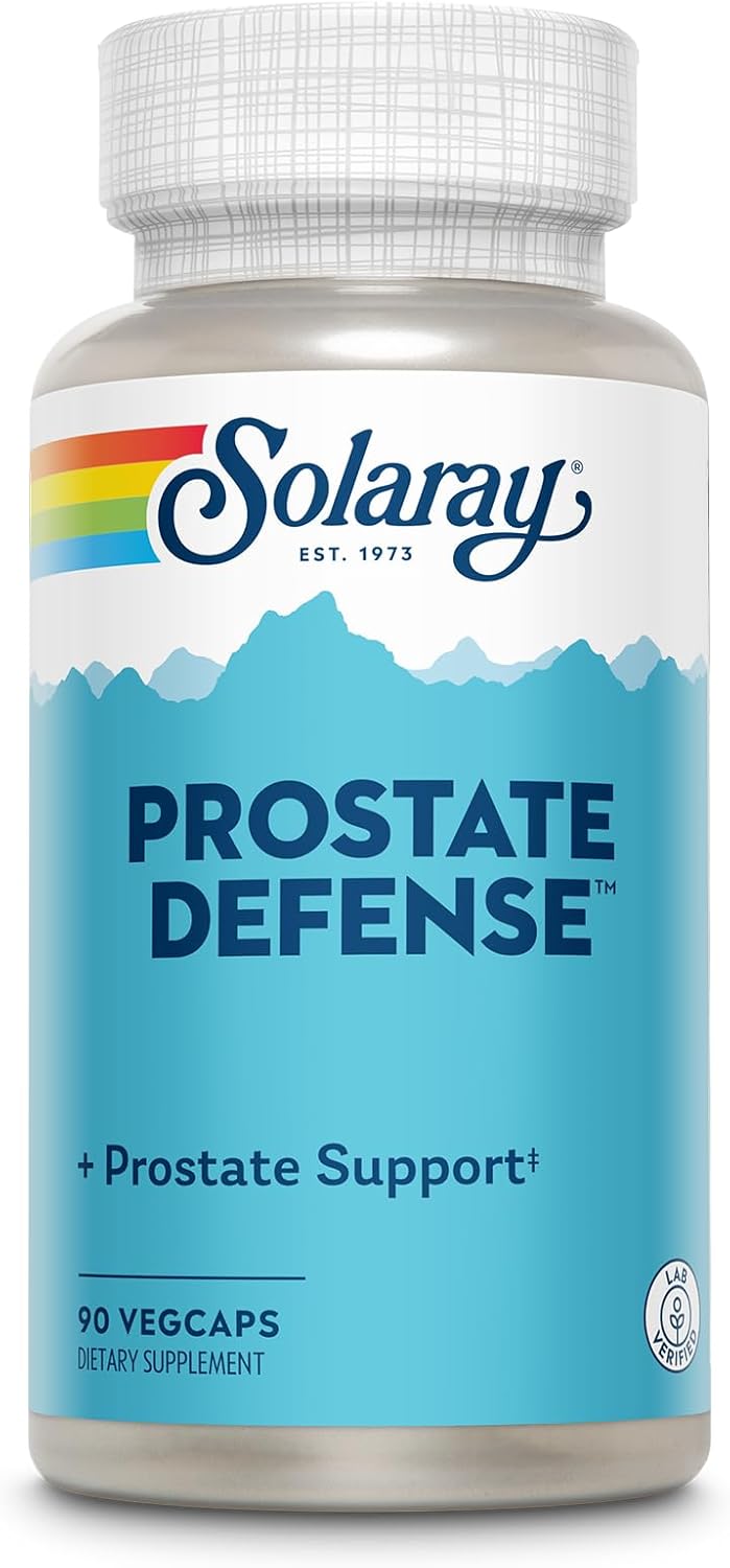 SOLARAY Prostate Defense - Prostate Health Supplements - Men's Wellness Support with Saw Palmetto, Zinc, Nettle, Pumpkin Seed Extract, Green Tea, Licorice - 60-Day Guarantee, 30 Servings, 90 VegCaps