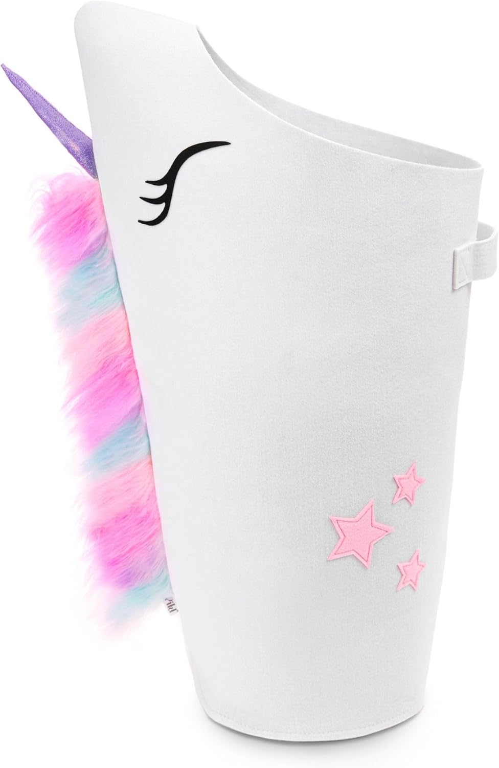 Kids laundry hamper with patented unicorn design and carry handle