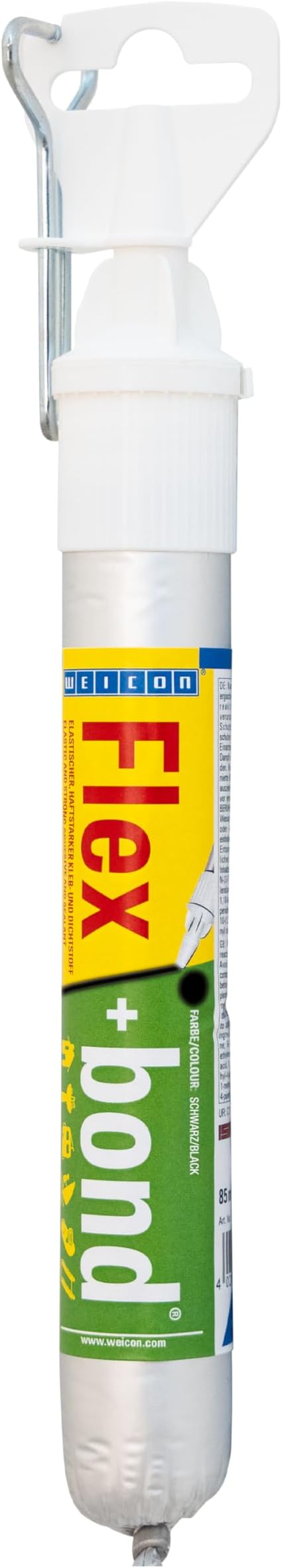 Flex+Bond | 85 ml | black | Strong permanent elastic adhesive | Water and UV resistant | ISEGA