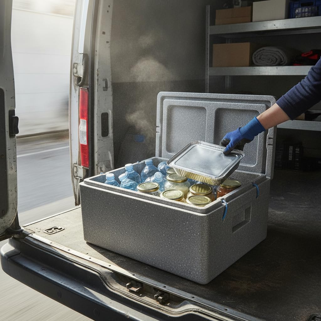 Glacière Professionnelle, Boîte Isotherme pour Transport Alimentaire et Traiteur, pour Les Repas Chauds