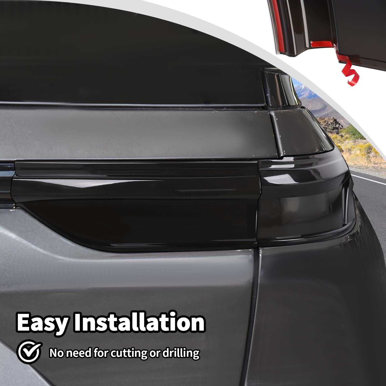 JWWY Luz trasera para lámpara trasera, cubierta de lámpara trasera, adorno para 2021-2024 + Jeep Grand Cherokee, accesorios exteriores, 2 piezas ennegrecidas