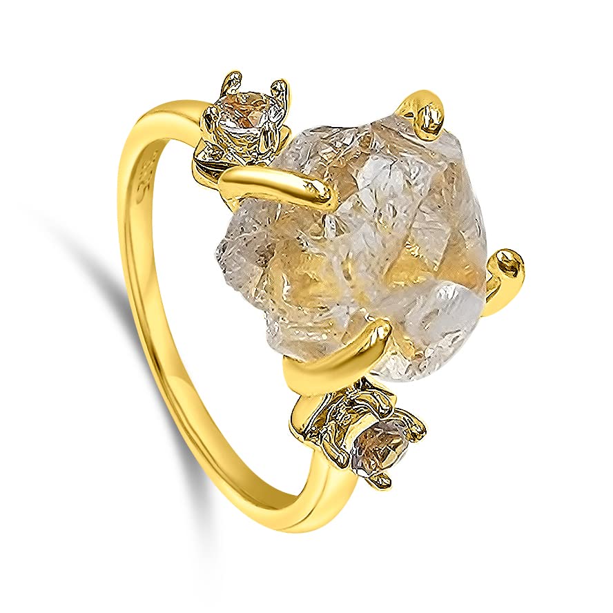 Uniquelan Jewelry Raw Clear quartz Ring...