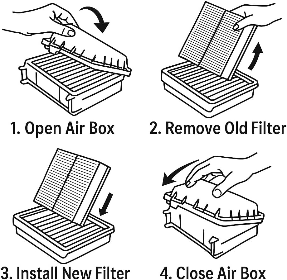 Engine and Cabin Air Filter Set for Mazda 3 2019–2025, CX-30 2020–2025, CX-5/CX-50 2025 | Replaces PAJ8-13-3A0A, CAF10055, VF2074 | White Fiber & Cellulose Media | 2 Pack