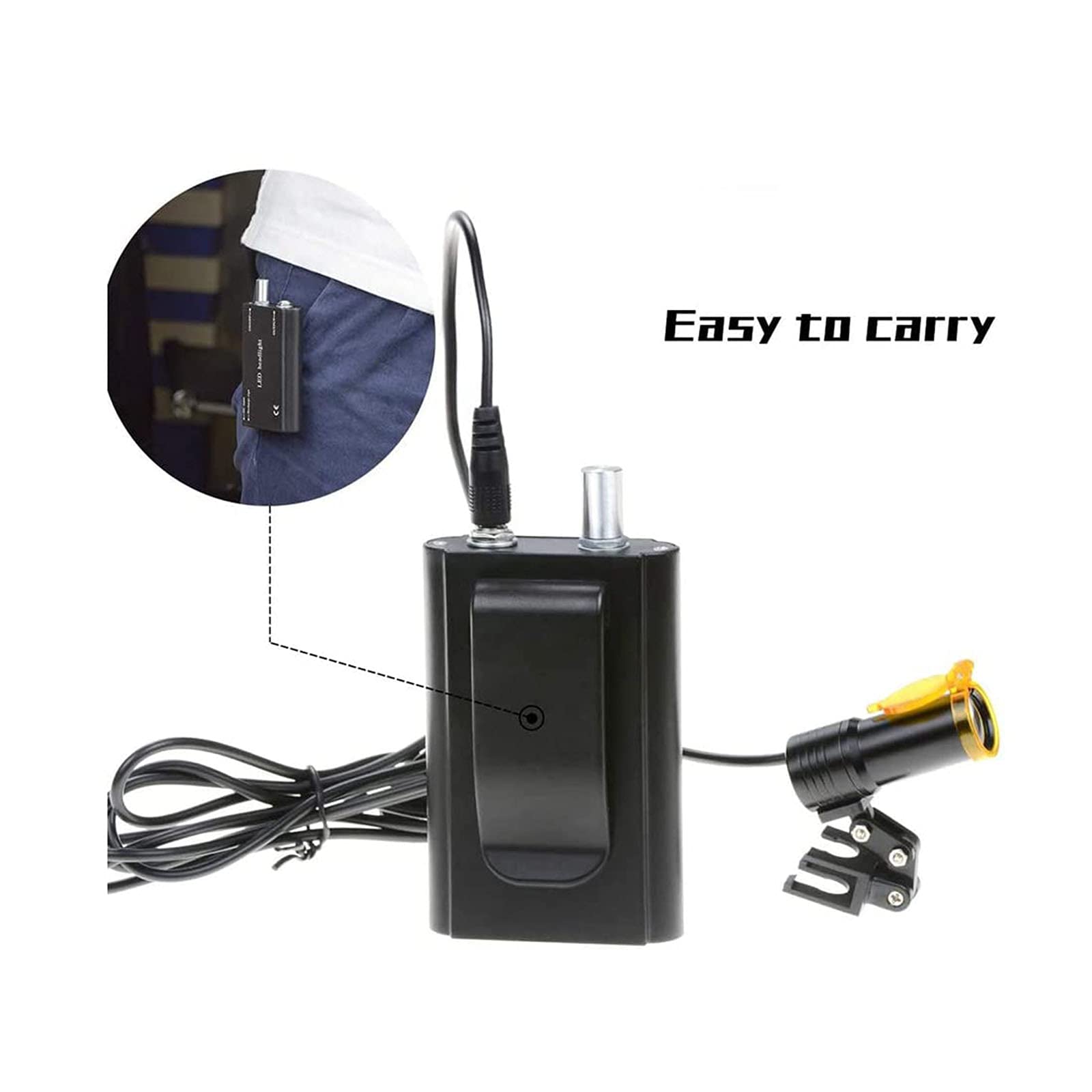 GaRcan Lupas dentales LED de 2,5/3,5X 5w, Lupa quirúrgica de Laboratorio médico, Lupa de Vidrio óptico Binocular con Faro Delantero (Negro 2,5X)