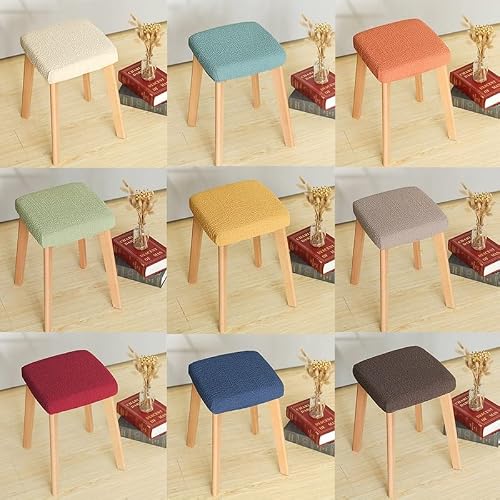 Miniatura 6 de Zzdzw Fundas De Asiento Y Protectores De Cojín De Café, Fundas De Taburete Cuadrado,Suaves, Elásticas, Extraíbles, Lavables A Máquina,Para Sala De Estar Color : Gris Claro, Size : 1 Pieza