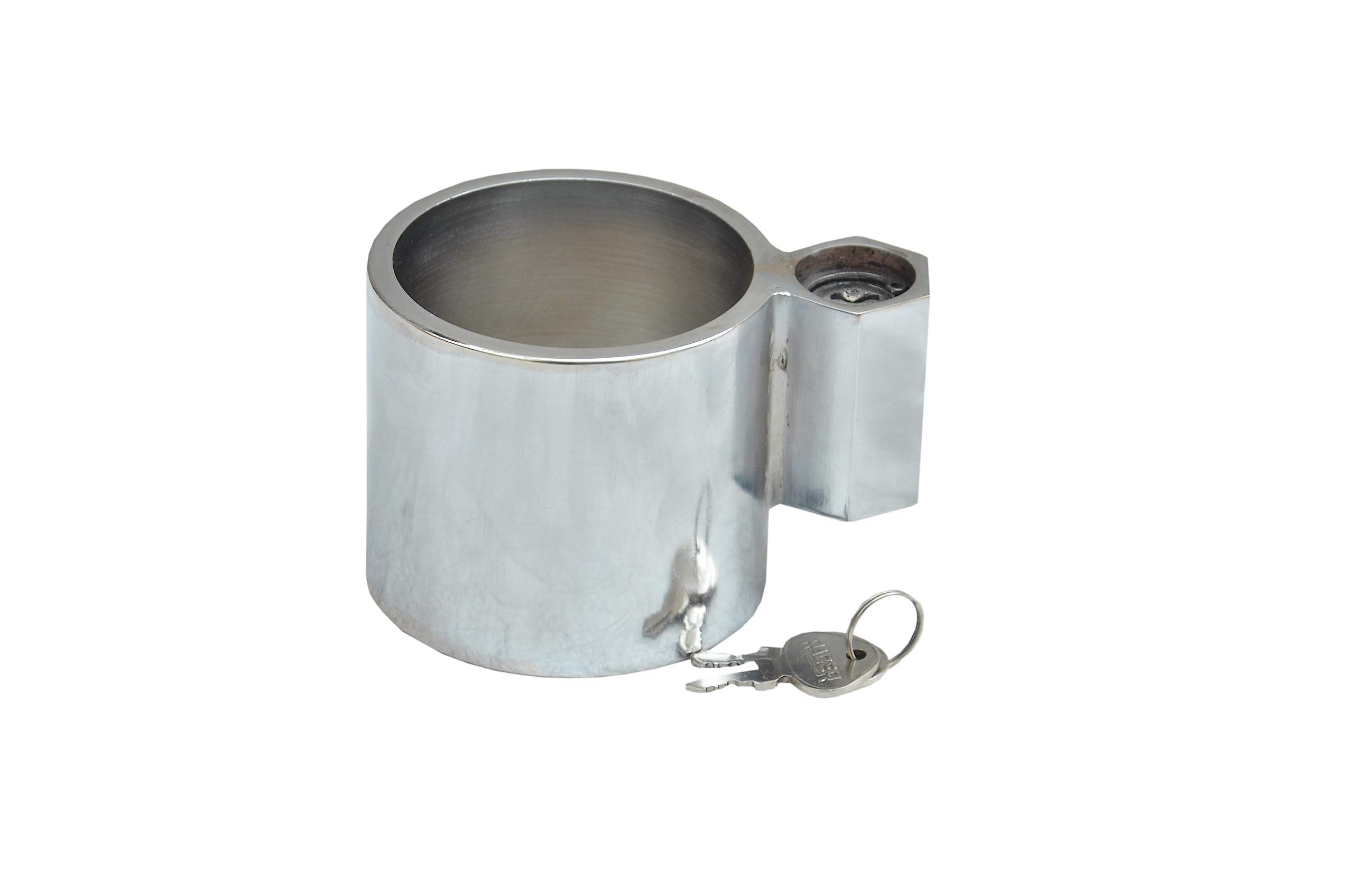 XTREME ENGINEERING, Wheel King Pin Lock Solid Steel Anti Theft for RVs, Container Trailers and Campers with Handles Warning Tag (Chrome Finish)