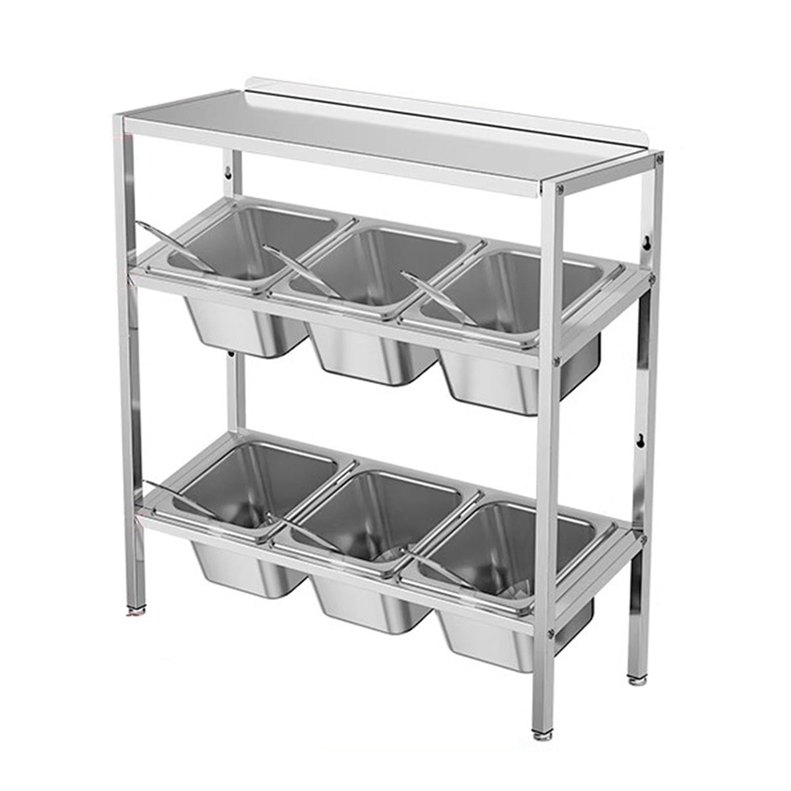 FBJAMZ Stainless Steel Spice Rack Stand Condiment Display Stand for Sauces, Ingredients, Fruits and Condiments