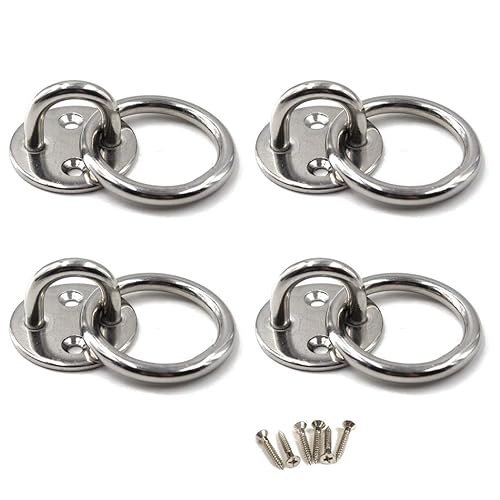 Miniatura 9 de Flomore M5 - Gancho de techo para placa de ojo de acero inoxidable 304, resistente para colgar (paquete de 6, tornillos incluidos)