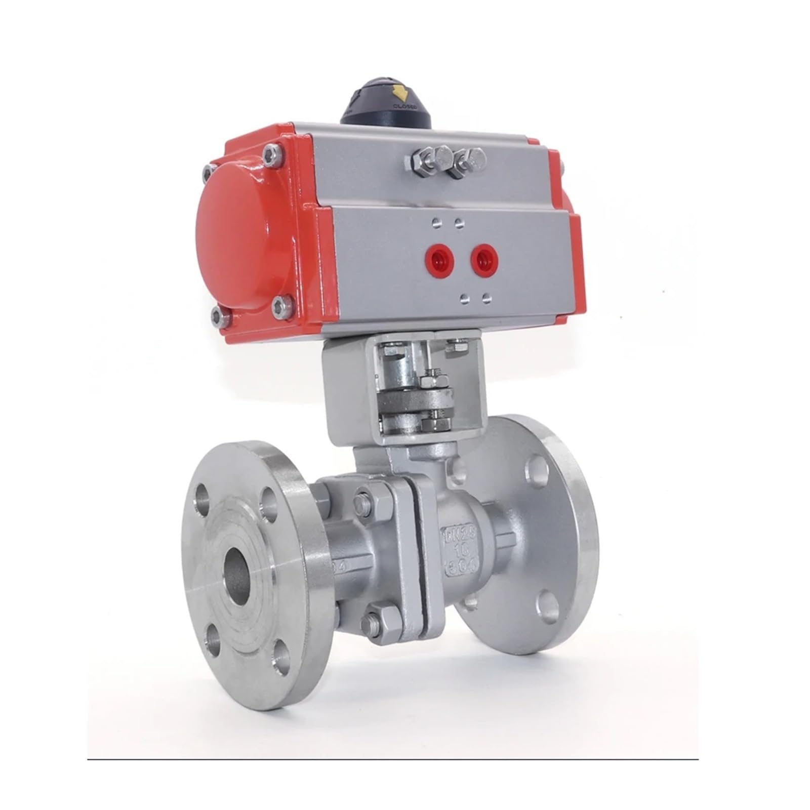 DN25 304 Stainless Steel Flanged Pneumatic Ball Valve Single Acting Cylinder High Temperature Steam Flange Ball Valves