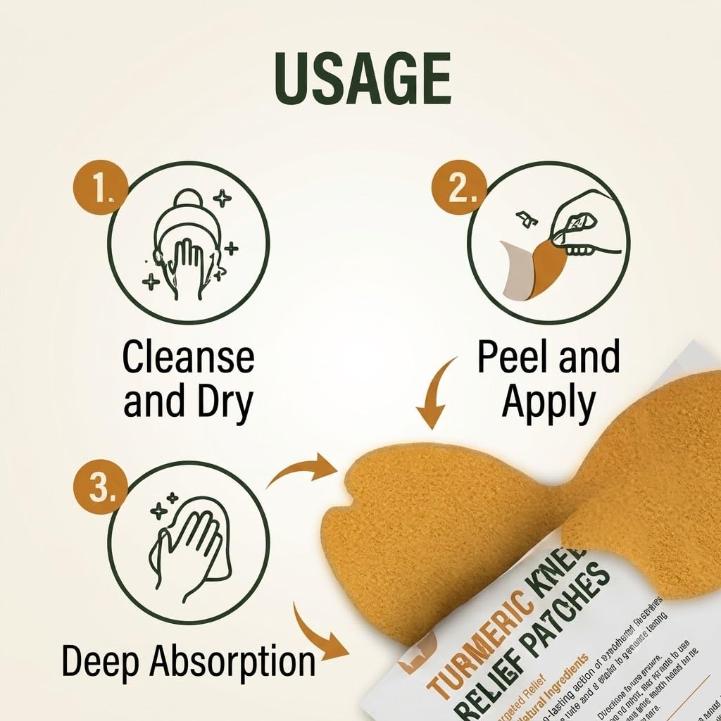Herbal Turmeric Knee Patches for Adults Adhesive Wellness Pads with Botanical Blend featuring Shilajit Plant Oils Natural Ingredients Daily Joint Care Comfort Support Active Living Routine — Amazon image 5