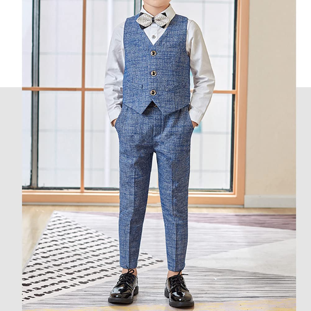 GUOCU Zestaw odzieży dla dzieci i nastolatków, stroje dla dżentelmena, strój do palenia, elegancki strój na chrzest dla dzieci, chłopca, formalny strój na imprezę, urodziny, wesele