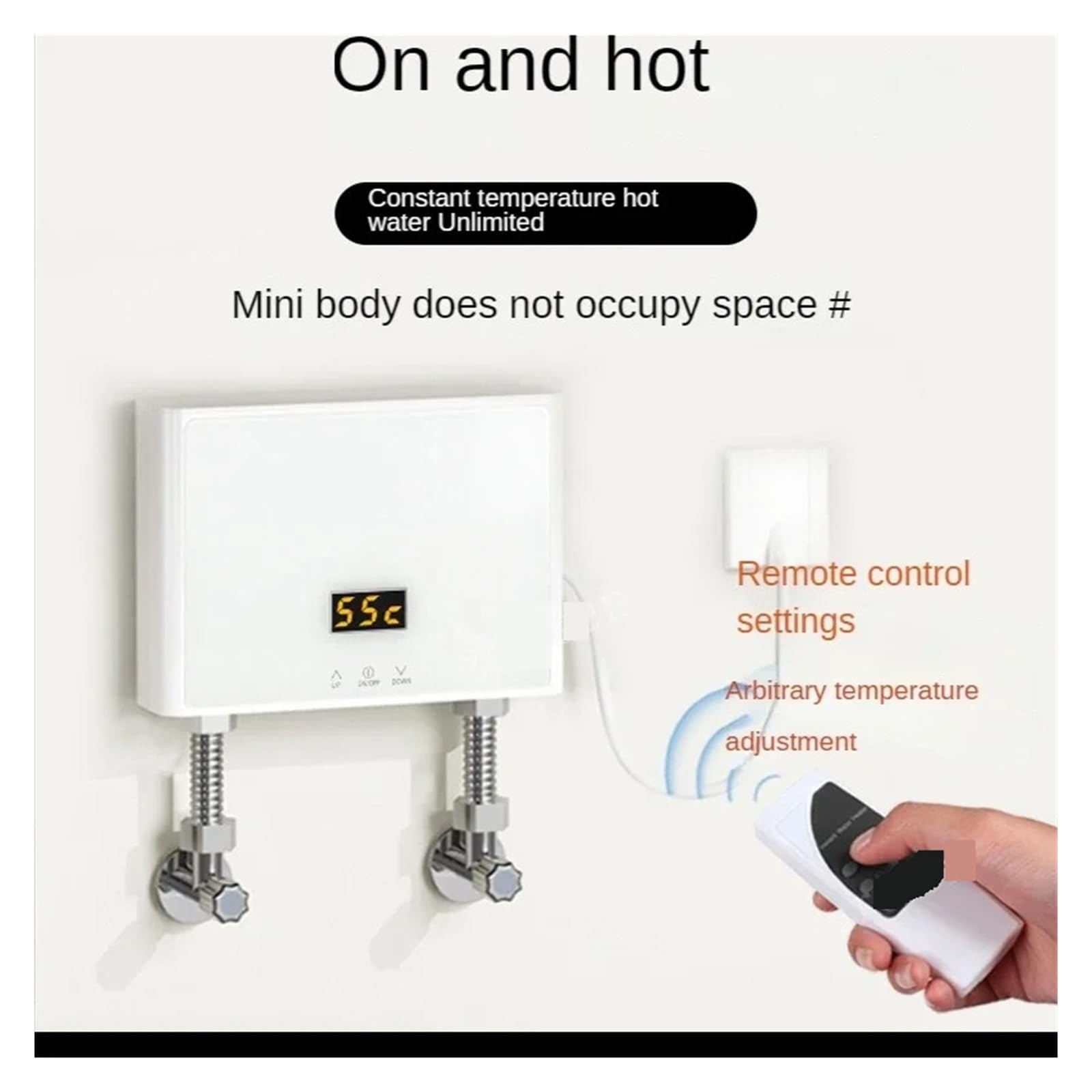 Calentador De Agua Eléctrico Instantáneo Sin Tanque, Con Panel Táctil, Control Remoto, Accesorio For Cocina Y Baño Fácil de usar(Nero,110 4000W)