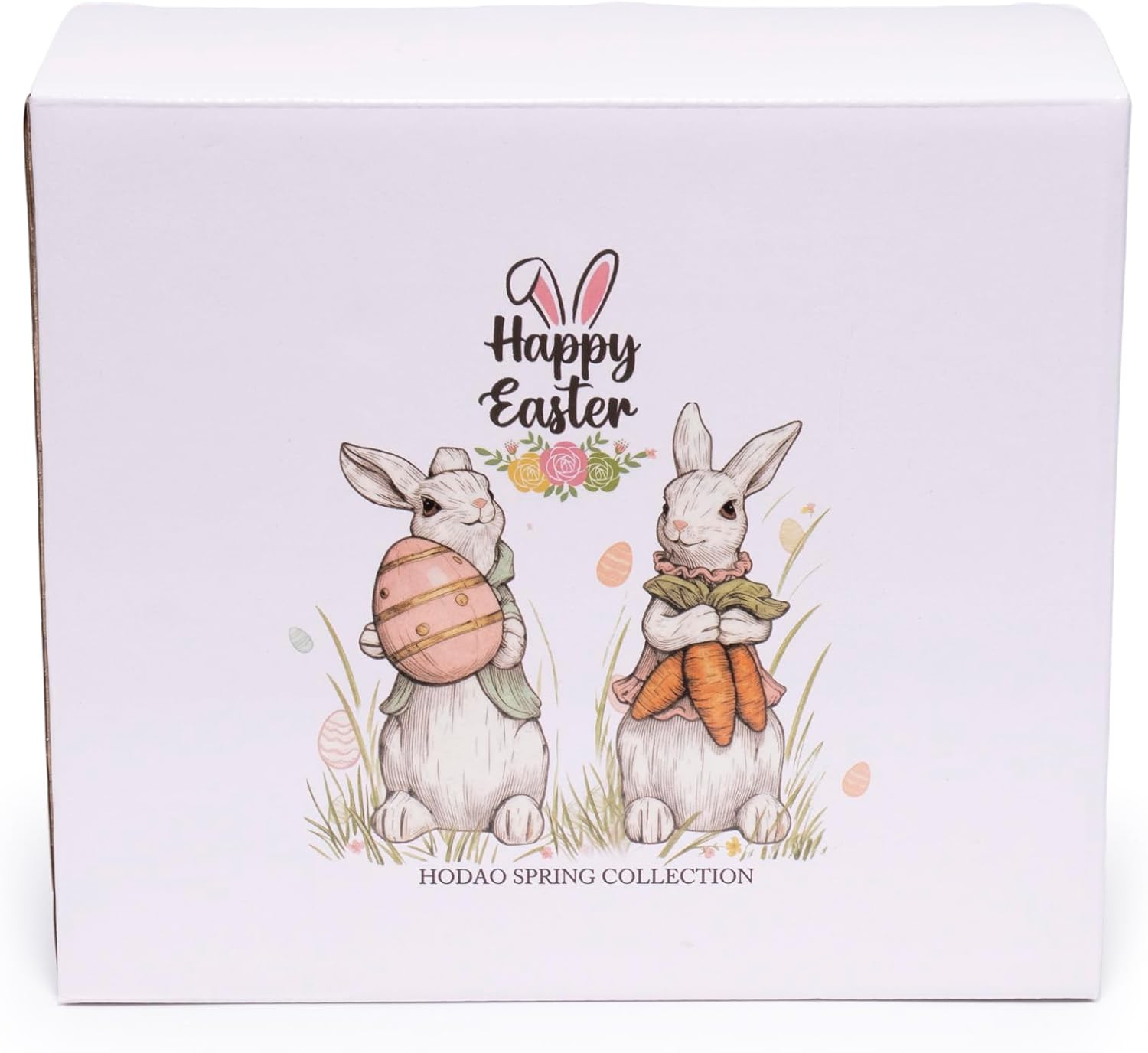 Hodao Easter Bunny Decorations Spring Home Decor Bunny Figurines Gifts (Easter Gray Rabbit 2pcs) - Image 8