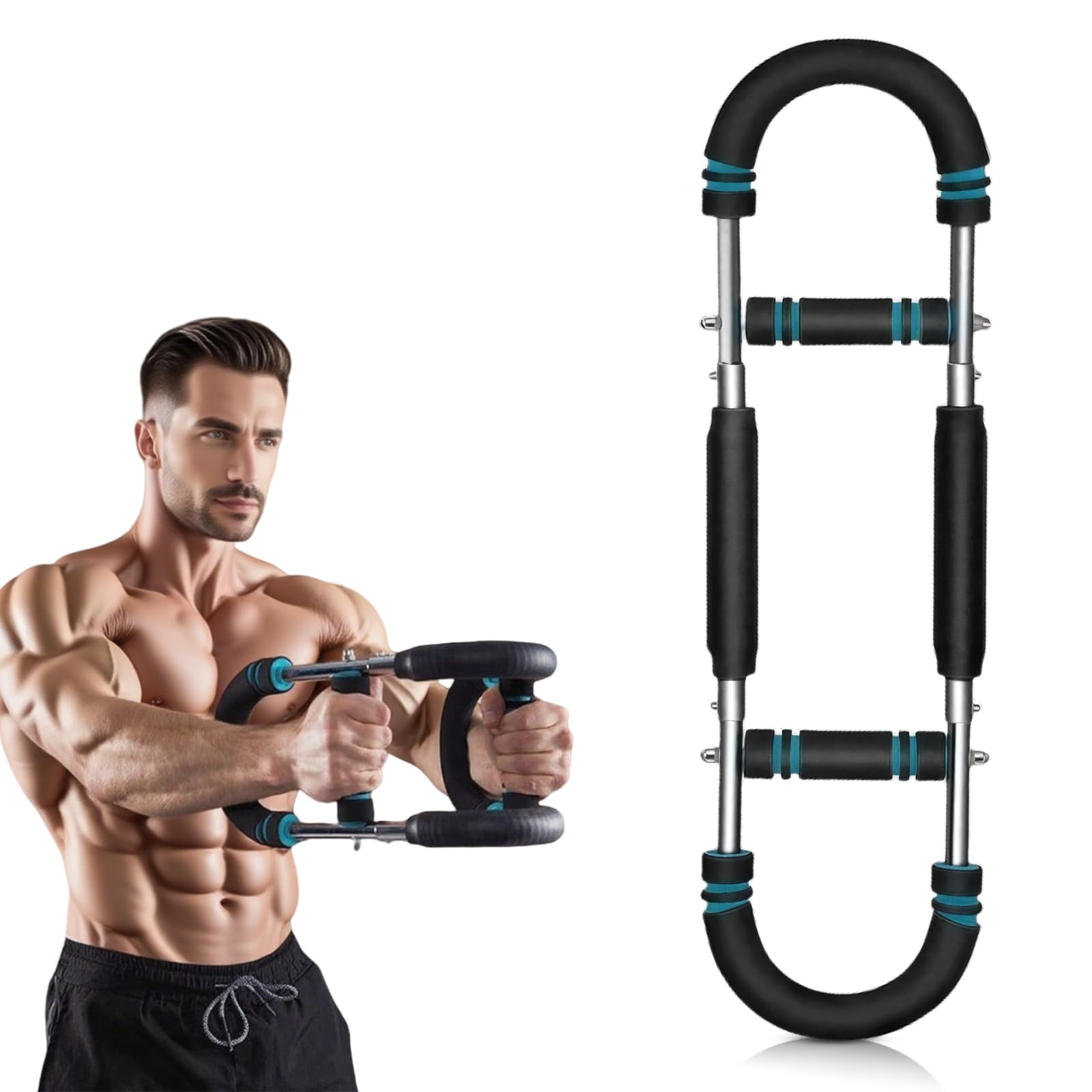 Twister Arm Trainer, Adjustable Forearm Strengthener, Chest Exerciser for Men - Home Gym Equipment, Fitness Equipment for Strength Training, Arm Exercise Equipment with 60-110lbs Spring Resistance