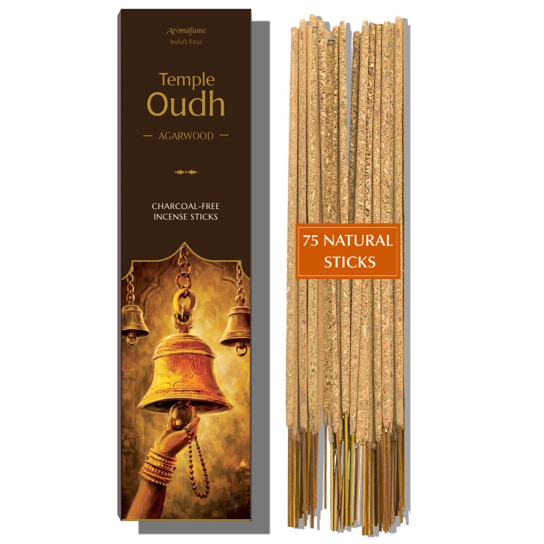 Temple Oudh Luxury Incense Sticks | 75 sticks | Charcoal-free | Aromafume