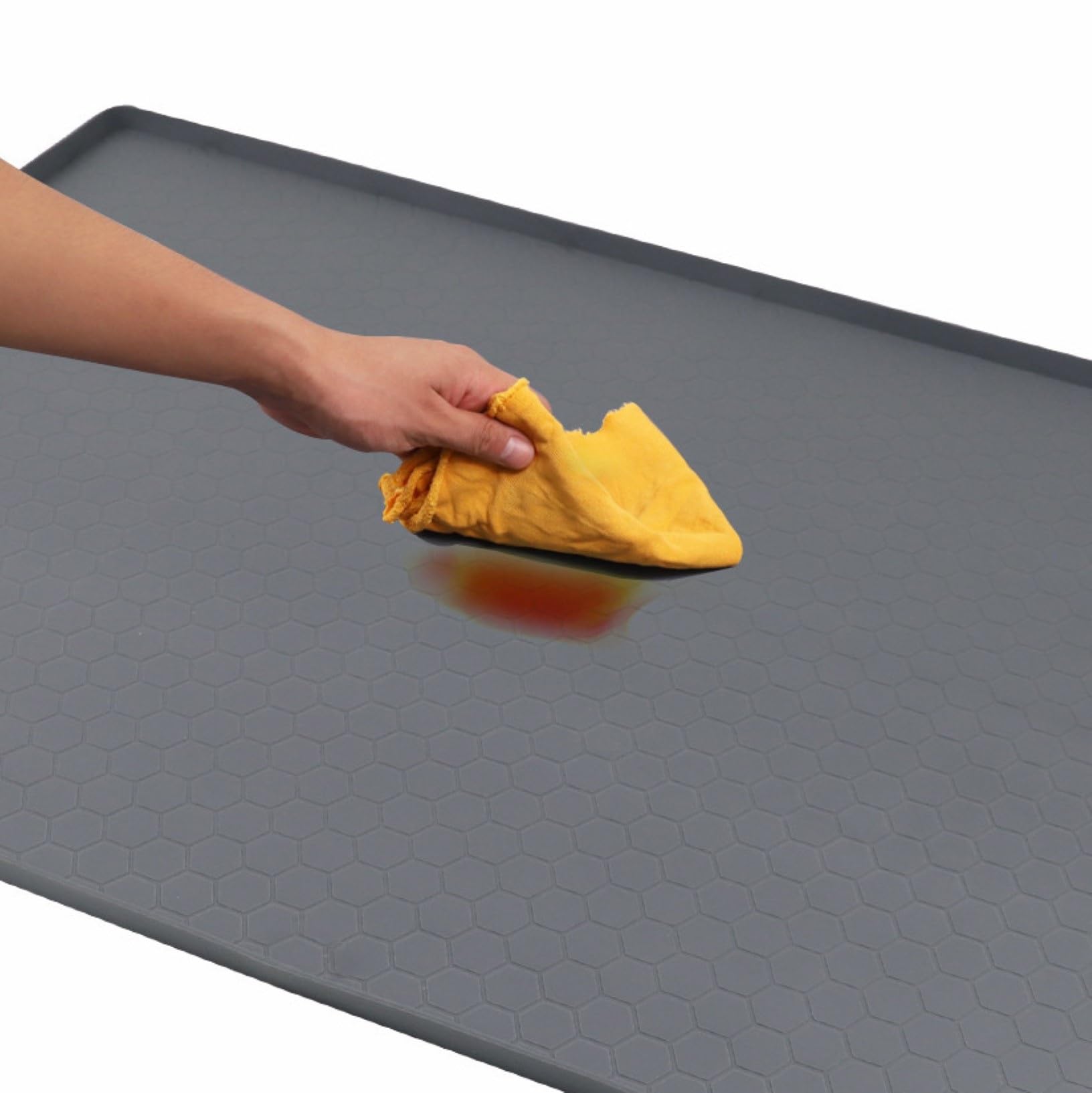 Stuoia Sotto Lavandino,Fodera Del Gabinetto Del Silicone,Impermeabile E Facile Pulire Fodera Scaffale Stuoie Del Gabinetto Cucina Per Lavandino Inferiore Bagno ( Color : Gray , Size : 22*19inch )