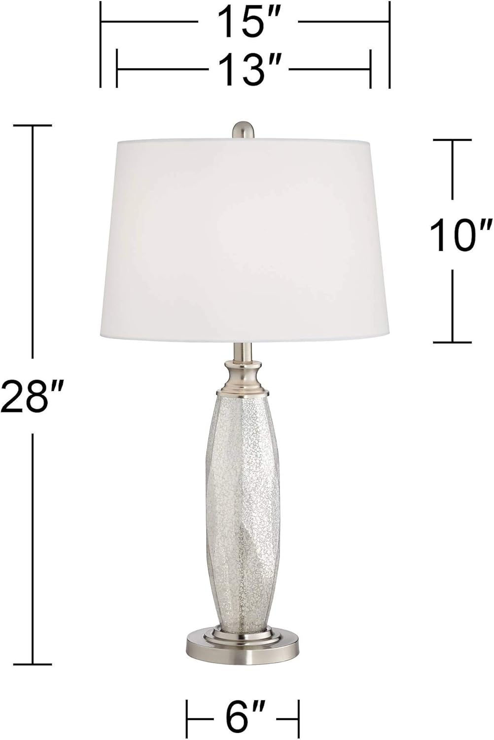🔥 Crazy Deals Carol Modern Contemporary Table Lamps 28 Tall Set of 2 Mercury Glass Column White Drum Shade Decor for Living Room Bedroom Beach House Bedside Nightstand Home Office Entryway - 360 Lighting Buy 1 get 1 Carol Modern Contemporary Table Lamps 28 Tall Set of 2 Mercury Glass Column White Drum Shade Decor for Living Room Bedroom Beach House Bedside Nightstand Home Office Entryway - 360 Lighting
